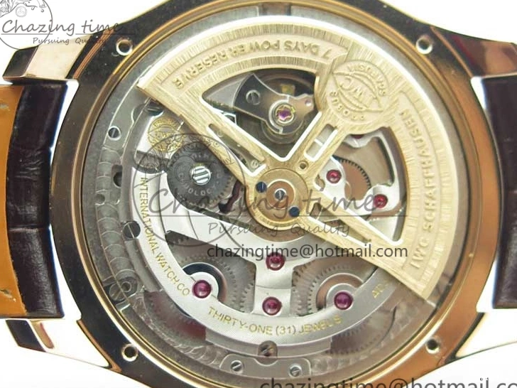 MIROTIME 0409 Compact Portugieser Perpetual Calendar IW503302 RG V9F 1:1 Best Edition White Dial on Brown Leather Strap A 7113